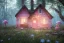 Placeholder: a cute pink and blue fairy small house in the forest, spring time, mushrooms, 8k, flickering light, centered, high-quality, fine-detail, digital art, detailed matte, volumetric lighting, illustration, 3D octane render