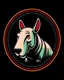 Placeholder: bull terrier sports logo, edgy aggressive 3/4 view