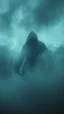 Placeholder: Heavy fog, huge angry hooded man appear in the sky