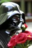 Placeholder: Darth Vader smelling a flower