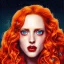 Placeholder: Deborah Ann Woll, her striking perfectly detailed clear eyes, her perfect, precisely detailed lightly freckled face, meticulously detailed long curly multi-hued ginger carrot-colored cherry red fiery hair, luminous colorful sparkles; by james r. eads, gawki, rajewel, tania rivilis, dan mumford, artgerm, greg rutkowski, alphonse mucha and william-adolphe bouguereau; glitter, airbrush, octane render, volumetric lighting, photorealistic digital painting, smooth, sharp focus