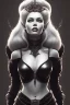 Placeholder: Brigitte Bardot as evil queen in black leather, leather, busty, cleavage, angry, stern look. character design by cory loftis, fenghua zhong, ryohei hase, ismail inceoglu and ruan jia. unreal engine 5, artistic lighting, highly detailed, photorealistic, fantasy.