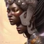 Placeholder: sango fantasy, fantasy magic, intricate, sharp focus, illustration, highly detailed, digital painting, concept art, matte, masterpiece head sexy view black African beauty black afro hair space lady silver sheepskin African princess God bless