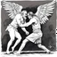 Placeholder: [art by Charles Bukowski] Jacob wrestling with angel