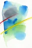 Placeholder: a minimalist abstract watercolour painting on a white background featuring a blend of colours. Dominant shades of blue, green, grey and red create flowing watery patterns across the canvas. Streaks of yellow intersect.