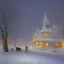 Placeholder: English villige in winter snow at night by thomas kinkade