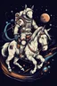 Placeholder: /**Astronaut riding a unicorn, tshirt design, space fantasy, vector, 2d --style raw** Aspect Ratio: Portrait (2:3)