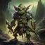 Placeholder: old fantasy illustration lone goblin warrior