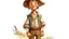 Placeholder: fantasy illustration of a cute but very poor country boy. He is 10 years old ,his clothes are torn, but he looks happy.