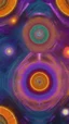 Placeholder: yin-Yang symbol, hyper detailed, photorealistic, hyper detailed, hyper defined, orange, azul, purple, yellow, DMT art