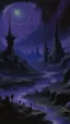 Placeholder: A dark purple alien kingdom painted by Claude Monet