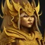 Placeholder: statue 3D japanese viking Girl gold, Thai pattern, Thai dress, detailed pattern, pattern, template, prototype, weaving gold 4k golden face wing golden eyes