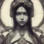 Placeholder: indian actress Detailed sad anime Kunoichi , intricate details, full body portrait, keep head in frame, slight, black Japanese motif, concept art, highly detailed, digital painting, concept art, sharp focus, illustration, art by Yoji Shinkawa, WLOP and greg rutkowski and alphonse mucha and artgerm and yanjun Chen and Junji ito and Makoto Shinkai, HDR, octane render