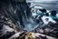 Placeholder: This mesmerizing ocean cliff scene captures the dramatic power and beauty of nature. Towering rugged cliffs stand majestically against the vast expanse of the ocean, where the water pours into a singular bottomless pit. The cliffs, with their sharp and jagged edges, create a stark contrast to the rough, flowing water, making the scene even more captivating. Sunlight pierces through the mist rising from the waterfalls, creating a magical, ethereal atmosphere