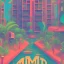 Placeholder: tropical city, latino, plants, streets, risograph, flat design, 2 colors