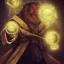 Placeholder: Insanly detailed portrait of a "Dungons and dragons, twilight cleric", holding aloft a glowing D20,bluish gold light emanating from D20, hyperrealism,unreal engine,cinamatic lighting,post processing