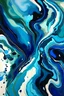 Placeholder: Liquid abstract painting, navy, peacock blue, ivory, candy apple, liquid pattern