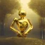 Placeholder: nature , a golden robot , a disco ball