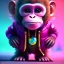 Placeholder: pixar style anamorphic cute cyberpunk monkey baby, smiling,gangsta gold neckless, full body, magenta puffer jacket, manila city backdrop, dramatic lighting, hyper realistic, unreal engine 5, 16k