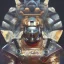 Placeholder: A portrait of a crystalised robot samurai with yakuza tatu, atmospheric, realistic, unreal engine cosmic galactic, cinematic lighting, octane render, transparent, cosmic ambiance, masterpiece, art by Yoji Shinkawa, composing fit inside