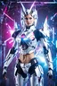 Placeholder: Realistic Photography fullbody super model Russian beautiful woman as cyborg with body full gundam robotic,light disco background