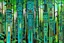 Placeholder: A green cybernetic forest designed in pacific Northwest totem poles painted by Stuart Davis