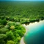 Placeholder: aerial view of a wide river in the jungle, perfect composition, beautiful detailed intricate insanely detailed octane render trending on artstation, 8 k artistic photography, photorealistic concept art, soft natural volumetric cinematic perfect light, chiaroscuro, award - winning photograph, masterpiece, oil on canvas, raphael, caravaggio, greg rutkowski, beeple, beksinski, giger