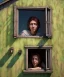 Placeholder: Realistic image, super giant woman head inside a house, looks out through the windows. people on the street are watching him, soft color, highly detailed, unreal engine 5, ray tracing, RTX, lumen lighting, ultra detail, volumetric lighting, 3d, finely drawn, high definition, high resolution.