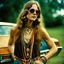 Placeholder: a female hippie wearing 1970s jewelry