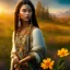 Placeholder: subtle indigenous, beautiful portrait, flowery landscape, light, sun