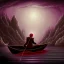 Placeholder: Charon in his boat on the river Styx, red black purple colours, 8k, high definition, fantasy art