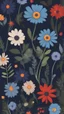 Placeholder: A dark flowers on the ground , all picture items and backgrounds are dark blue