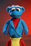 Placeholder: Waist up muppet Portrait, Nicolas maduro us muppet doll, Venezuelan president, tracksuit red blue and yellow, mustache, photo studio, red background, unreal engine 5, concept art, art station, ray tracing, lumen lighting, ultra detail, volumetric lighting, 3d.