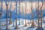 Placeholder: Winter trees, Elegant, fantasy, intricate, very attractive, beautiful, watercolor, mystic, Paul Klee, art deco, Tim Burton, Yacek Yerka, Deep, Dee Nickerson, funkelnd, very deep, glitzernder, Schnee, spirit in the sky