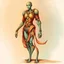 Placeholder: Beautiful colored drawing of a humanoid camell