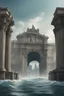 Placeholder: Genova sommersa dalle acque del Mediterraneo in un futuro distopico, sullo sfondo arco di trionfo.