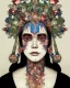 Placeholder: head and shoulders portrait of Mary, face paint, jester hat, sad expression, Takato Yamamoto artist, Akiya Kageichi artist, Jedediah Berry inspired, 8k resolution concept art portrait, dynamic lighting, hyperdetailed, intricately detailed, maximalist, beautiful, peaceful