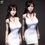 Placeholder: woman hitomi tanaka, white dress, highly realistic, 8