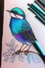 Placeholder: a bird drawing made with alcohol markers