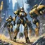 Placeholder: [illustration by masamune shirow] In a post-apocalyptic sci-fi realm, a diverse team of bioroids navigates the desolation. Some are armed with automated weapons, others wield blades, clubs, or missiles. As they traverse the ruined city, dust and rust clinging to every surface, the tension in the air is palpable. The remnants of a once-thriving civilization lay scattered in rubble and decay, a stark contrast to the gleaming mechanical bodies of the bioroids moving with purpose through the wreckag