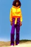 Placeholder: year 1998 women fashion. Straight light suit, low waist straight light suit Combat pants, t-shirt, new kind of hoodie with tippet that continues to the hood! recycled denim straight trousers. Colors: denim blue, blue, purple, cream, khaki, "bastel green", lilac, plum, orange, terracotta, red, light yellow, lion yellow, pink, dark blue, beige. Sturnus vulgaris-print. wide belt. Partly latex or leather. Kylie Minogue, Tyra Banks. leg warmer. Cargo pants and hoodie!