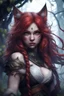 Placeholder: CAT GIRL, FANTASY, VINES, SOULLESS, FLUFFY TAIL, VIKING RED HAIR, METAL