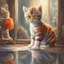 Placeholder: In a world full of fantasy, a little kitten stands in front of a mirror. In place of his own reflection, a majestic tiger appears. The little cat's eyes are wide in awe as she beholds the majesty of the tiger. The cat's left paw and the tiger's right paw appear to touch each other. Details like lush fur, bright orange stripes, and the tiger's intimidating gaze in the mirror create a sharp contrast to the kitten's delicate and innocent appearance Leica Q2 with Summilux 3 Photo