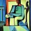 Placeholder: surreal lonely android in picasso painting