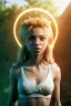 Placeholder: Shakira artist, Realistic image, waist up portrait, natural busty, perfect eyes, glow, circle iris. concept art, smooth, unreal engine 5, god lights, ray tracing, RTX, lumen lighting, ultra detail, volumetric lighting, 3d, finely drawn, high definition, 4k.