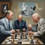 Placeholder: Putin, President Xi Of China And Joe Biden Play Chess With A Pigeon,Ufo And Atomic Bomb Mushroom Cloud,Complex Surgical Instruments, A Newborn Boy,Minimalist composition,Painting By Adrian Ghenie,Rene Magritte,Pablo Picasso,Michelangelo,Salvador Dali,Lucian Freud