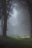 Placeholder: fantasy medieval tournment arena into the woods