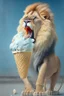 Placeholder: lion eating ice cream