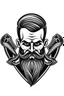 Placeholder: Logo, men's Barber ,scissors, skeleton, beard, mustache