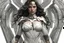 Placeholder: A realistic white wonder woman in a titanium cybernetic suit, detalhado, designe perfeito, alta qualidade arestas perfeitas e simetricas ::n_desenho de estilo, Low-quality imperfection, boneco, game, anime